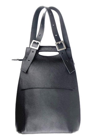 Georgie Black Italian Leather Rucksack