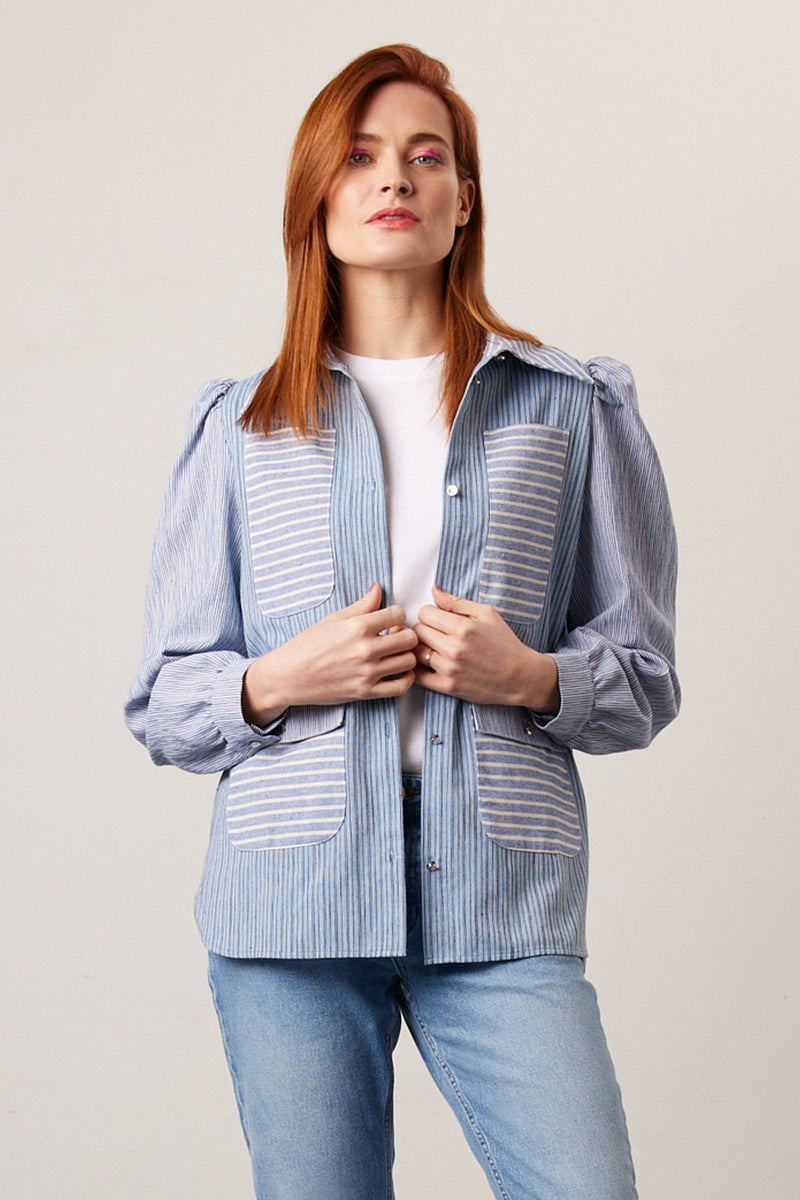 Stella Nova Aio Light Blue Striped Shirt – The Bias Cut